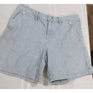 Vtg. Lauren Jeans Shorts Women 8 Striped Cotton Made in China